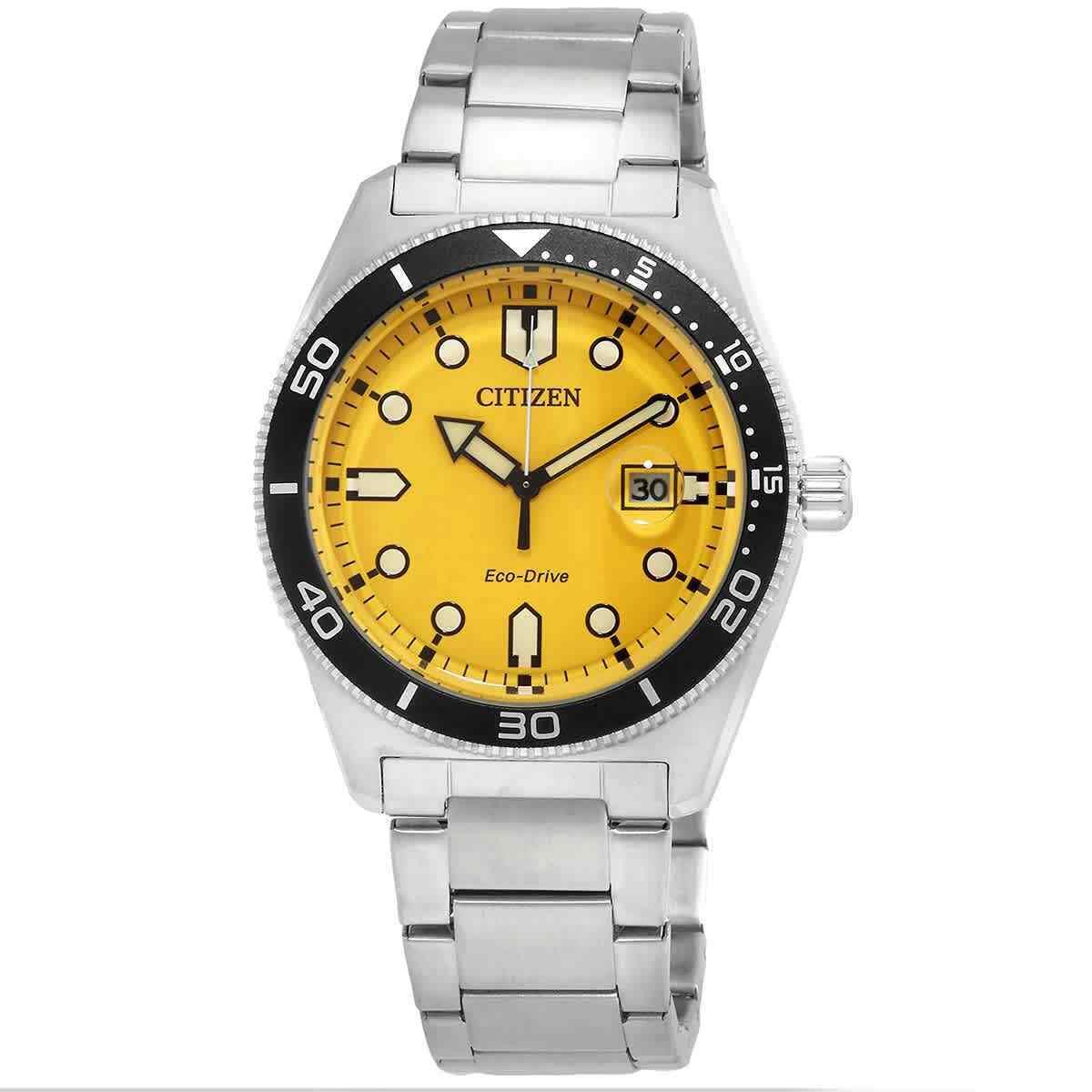 Citizen Eco-drive Yellow Dial Men`s Watch AW1760-81Z