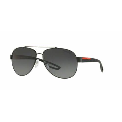 Prada Linea Rossa 0PS 55 QS 1AB5W1 Black Polarized Sunglasses - Frame: Black, Lens: Grey