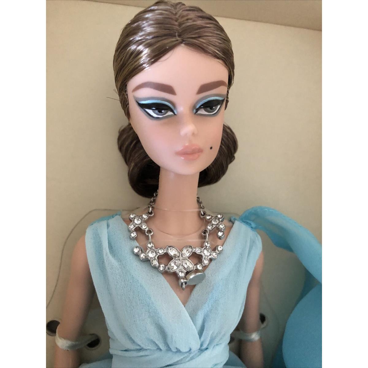 Silkstone Gold Label Bfmc Poseable Blue Chiffon Barbie Doll Necklace