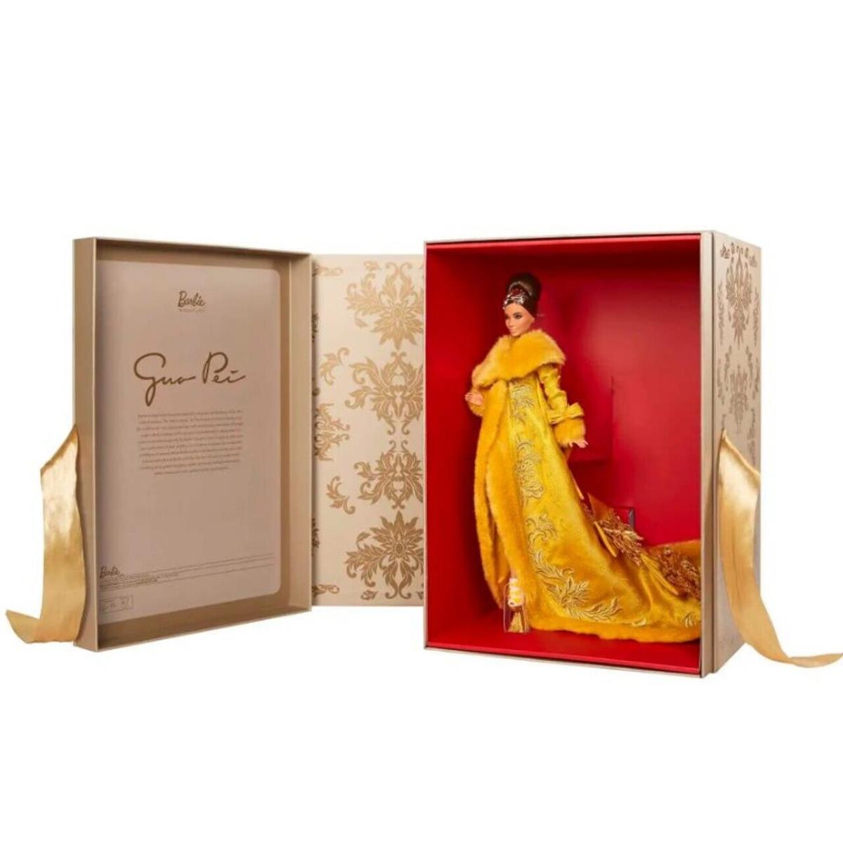 2022 Barbie Signature Guo Pei Barbie Doll Wearing Golden Yellow Gown HBX99