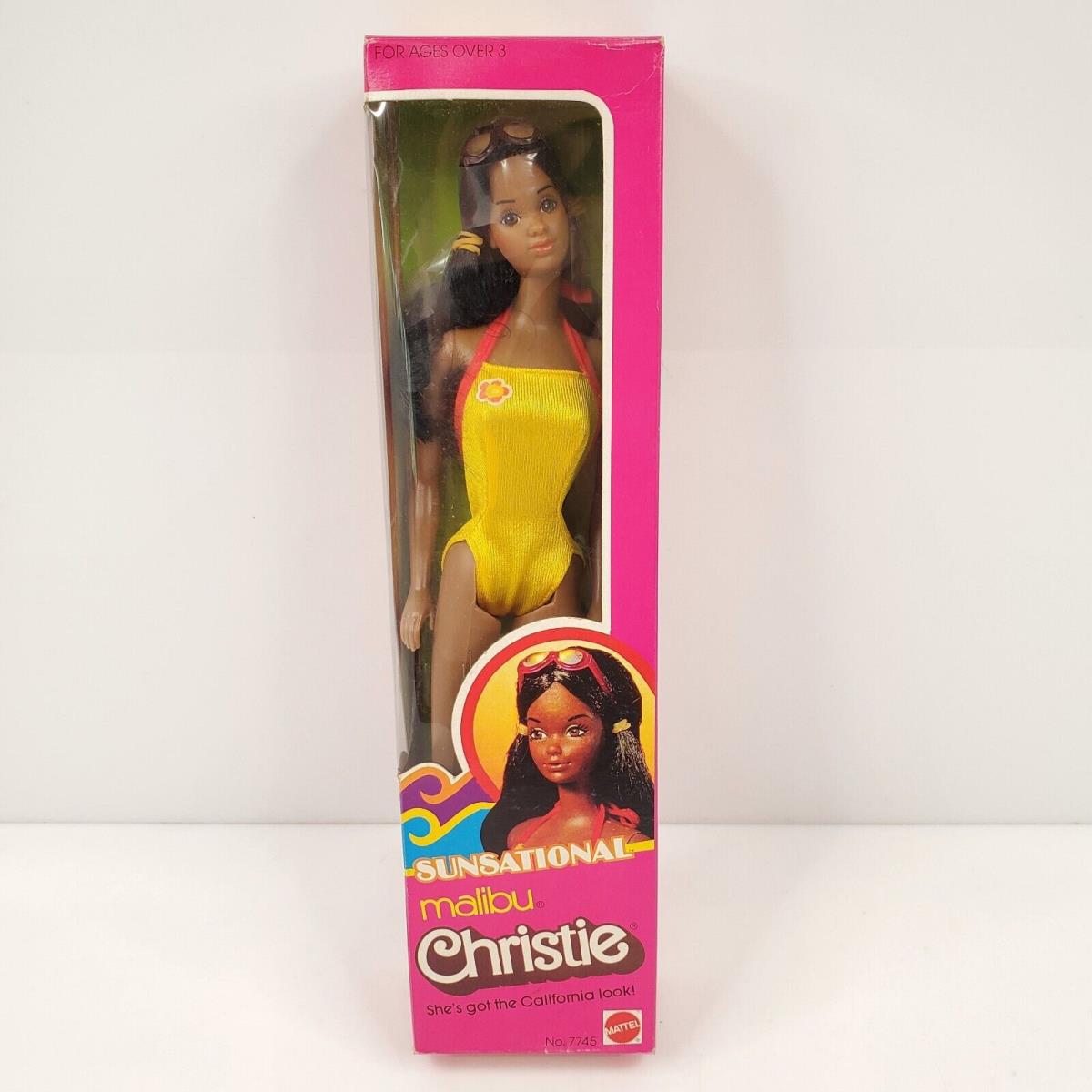 Vintage 1981 Barbie Malibu Christie Sunsational Fashion Doll 7745 Yellow