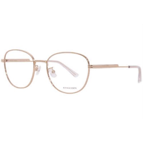 Bottega Veneta BV1044O 001 Eyeglasses Women`s Gold Full Rim Round Shape 53mm