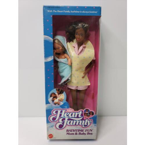 Vintage 1987 Mattel The Heart Family Bathtime Fun Mom Baby Boy 4751 Rare Error