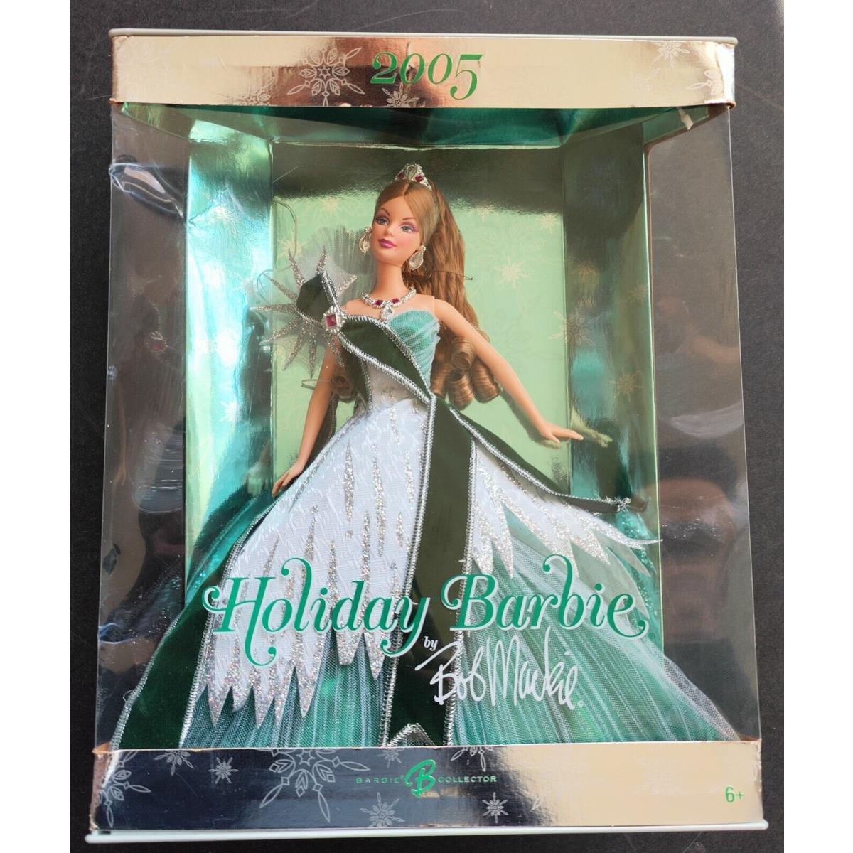 Mattel Holiday Barbie 2005 Doll BY Bob Mackie IN Green Retired