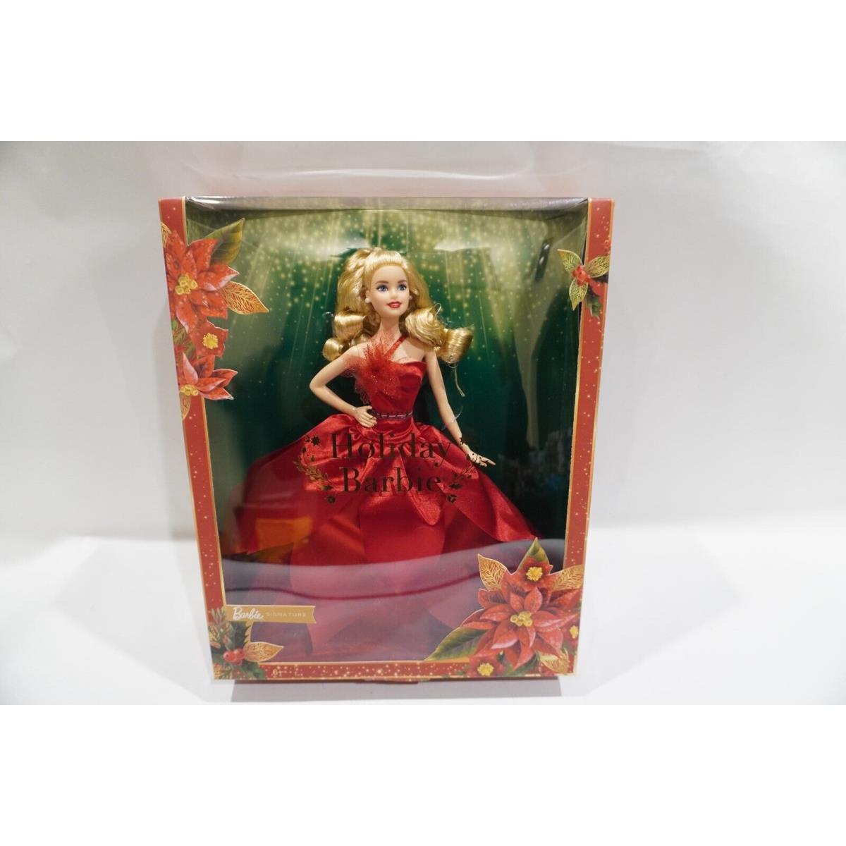 Barbie Signature 2022 Holiday Doll with Blonde Hair Red Dress Christmas