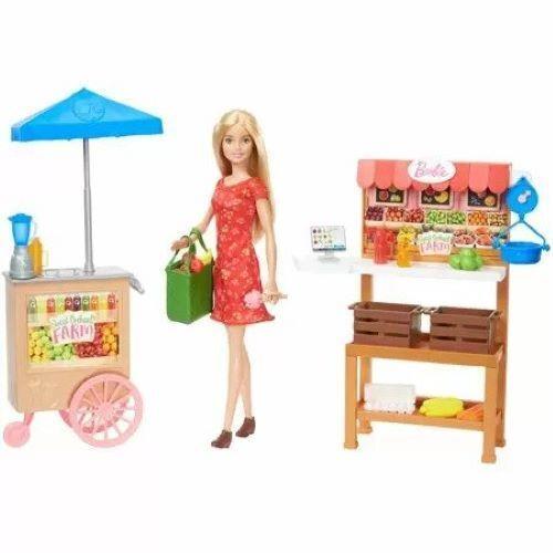 Barbie Sweet Orchard Farm Farmer`s Market Produce Stand Doll and Playset