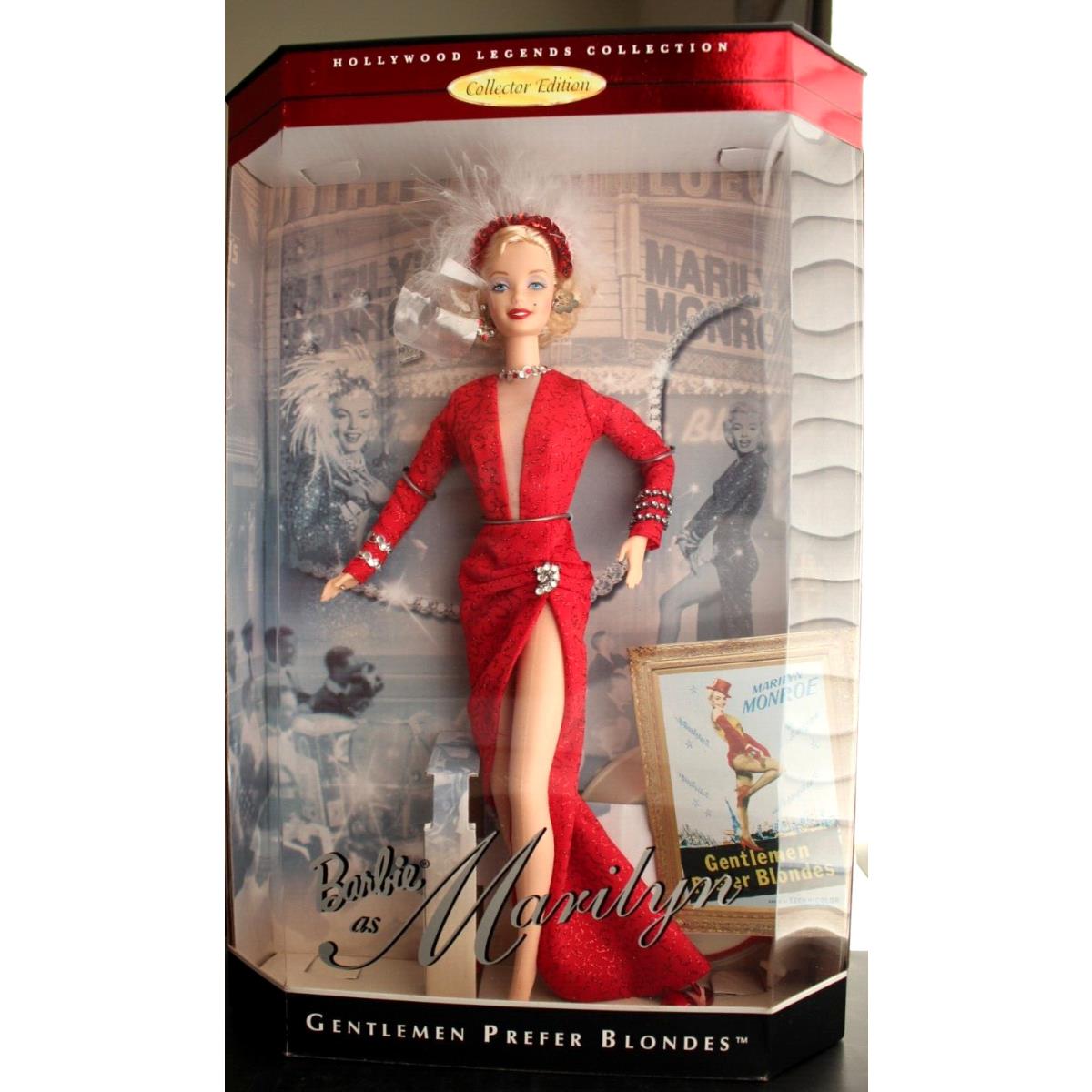 Barbie as Marilyn in The Red Dress From Gentlemen Prefer Blondes Nrfb