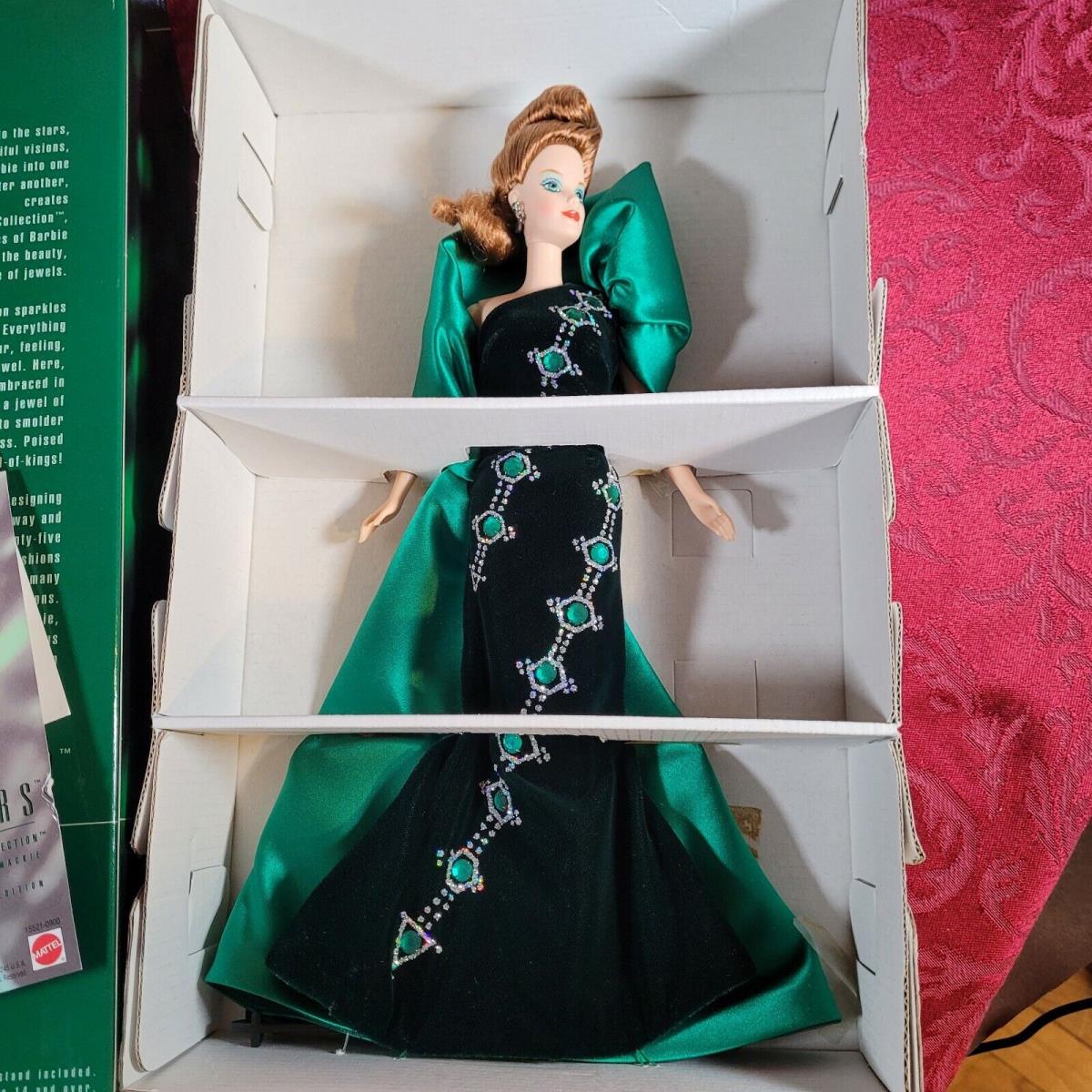 Vintage Bob Mackie Barbie Emerald Embers 1996 - 15521 W/org Shpt Boxes