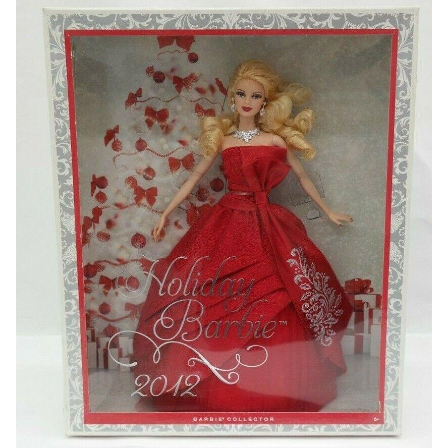 2012 Holiday Barbie Doll Collector Edition Blonde Hair Red Gown W3465 EL