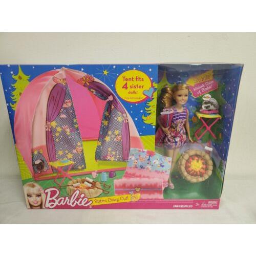 Barbie Sisters Camp Out Nrfb Stacie Doll Barbie Tent Fire Pit Accessories