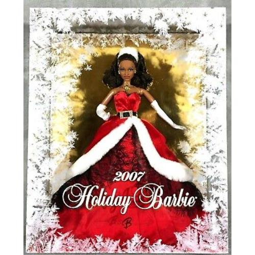 AA Holiday Barbie Doll Mattel 2007 Red Santa Dress Christmas Nrfb