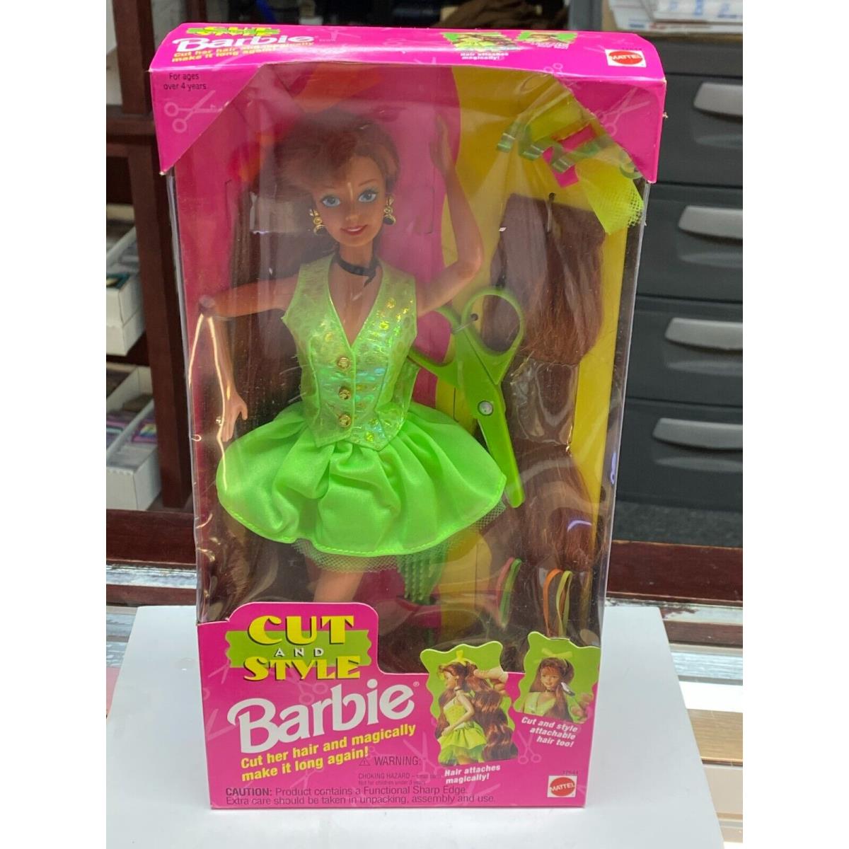 Barbie Cut Style Cut Red Hair Green Dress Mattel 12644