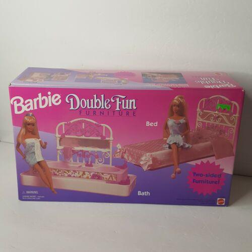Mattel Barbie Double Fun Furniture Bed Bath 1995 13204 Nos Box
