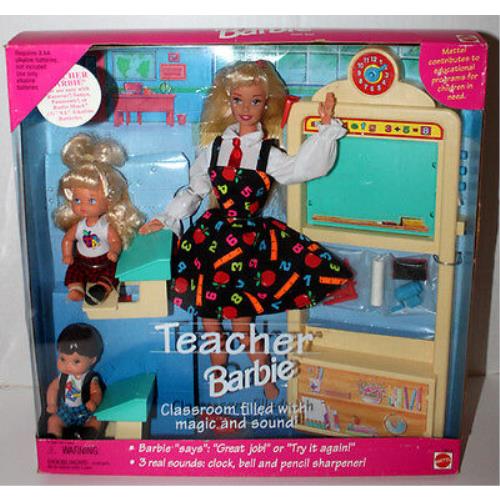 Mattel Teacher Barbie Doll Classroom W/magic Sound 1995 Vintage Mib