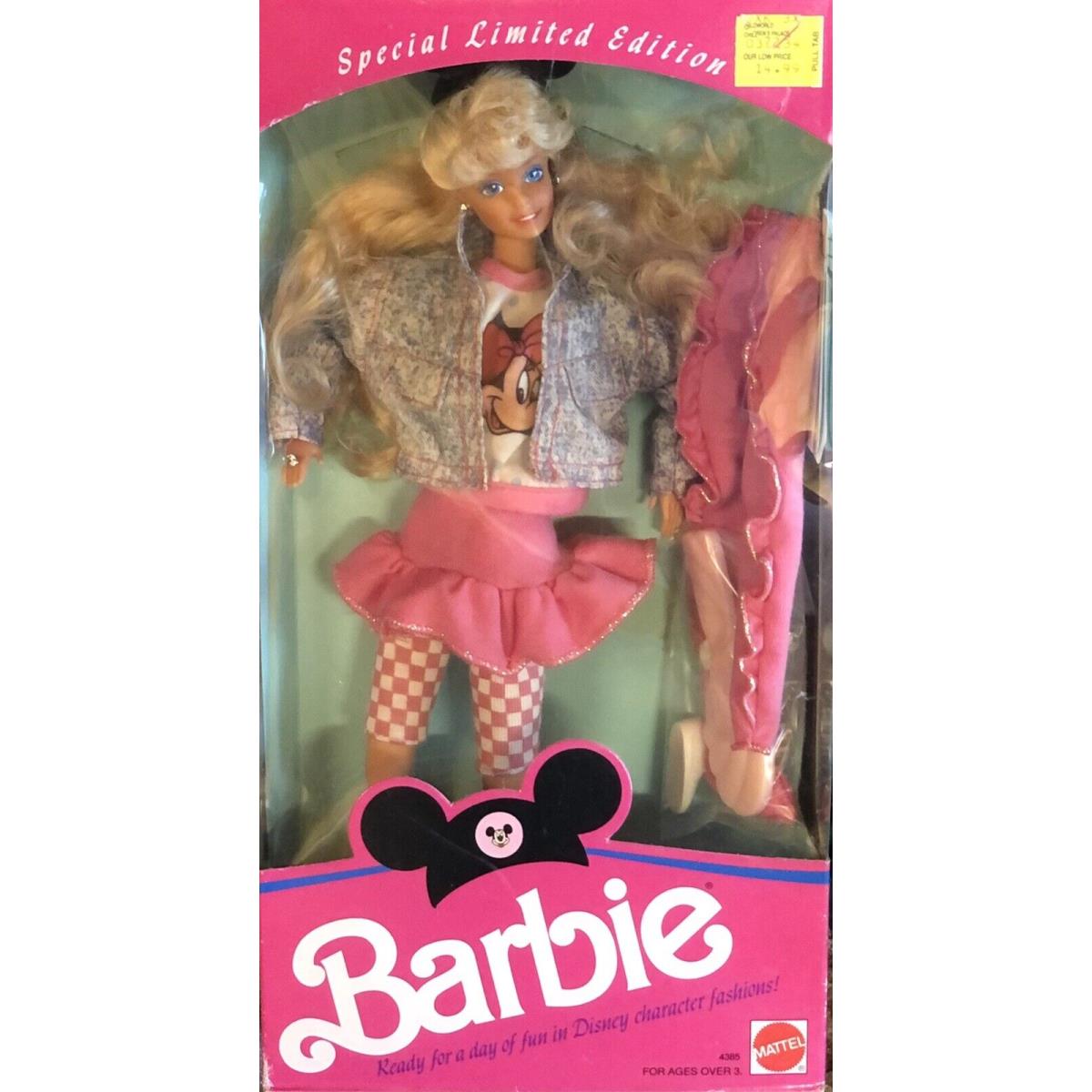 Mattel Disney Character Fashions Barbie Doll 1990 Nrfb 4385 Limited Ed