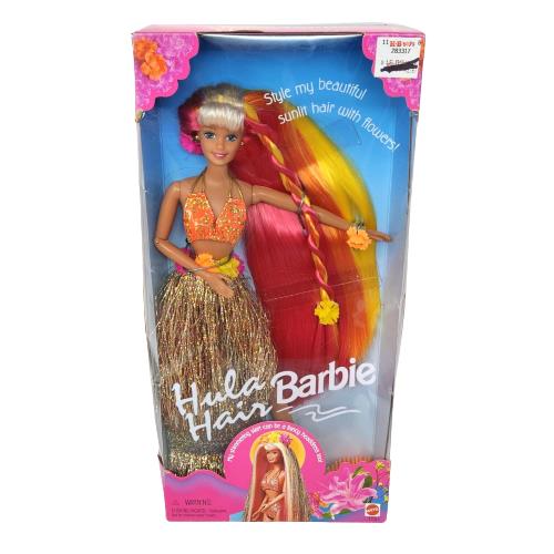 Vintage 1996 Mattel Hula Hair Barbie Doll Gold Sparkly 17047 IN Box