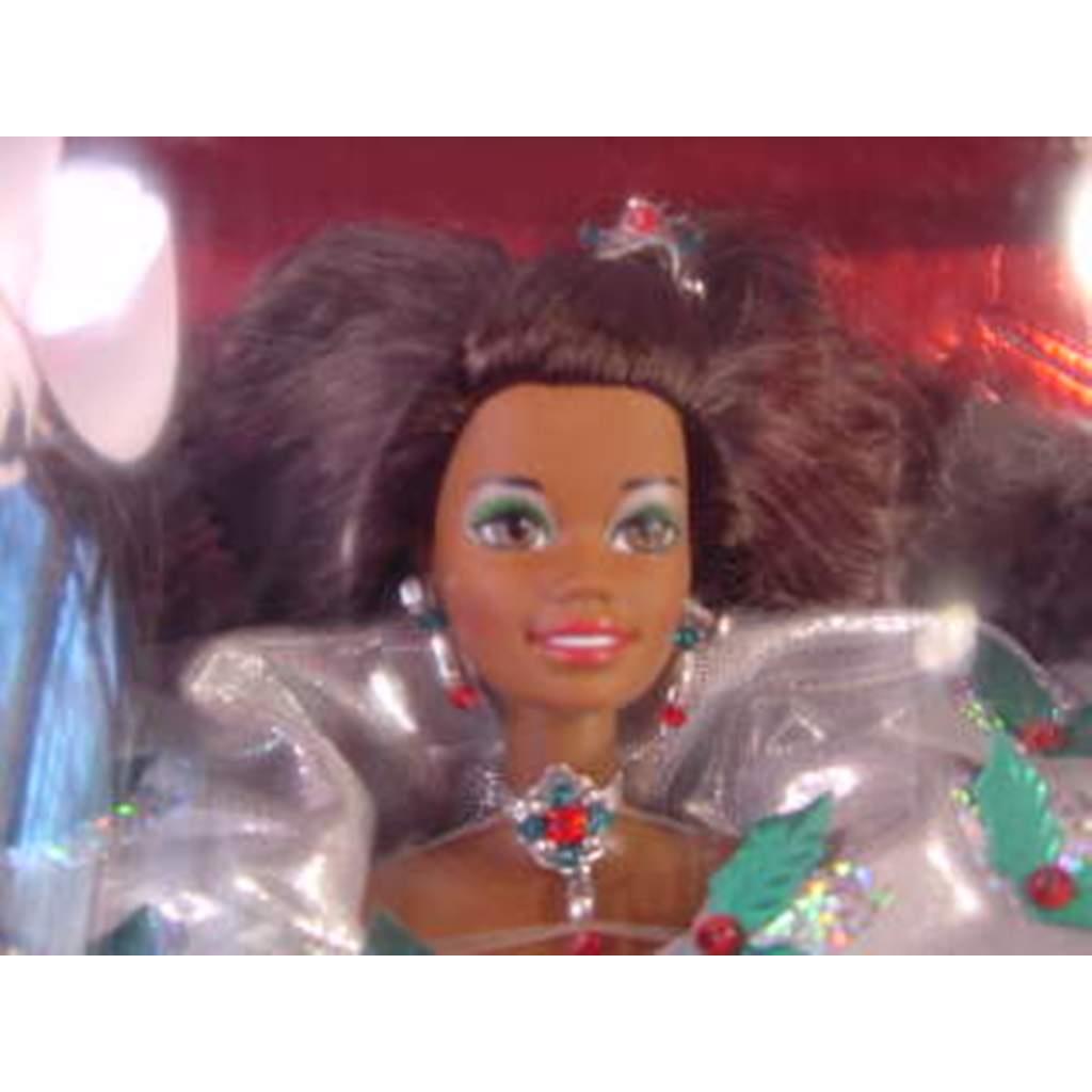 Christmas Black Collectible Barbie Happy Holidays Doll 1995