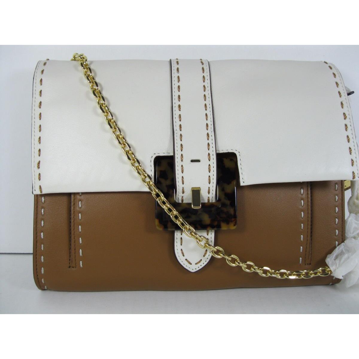 Ralph Lauren Crossbody Whip-stitch Leather Heyworth Clutch Gold Chain Strap