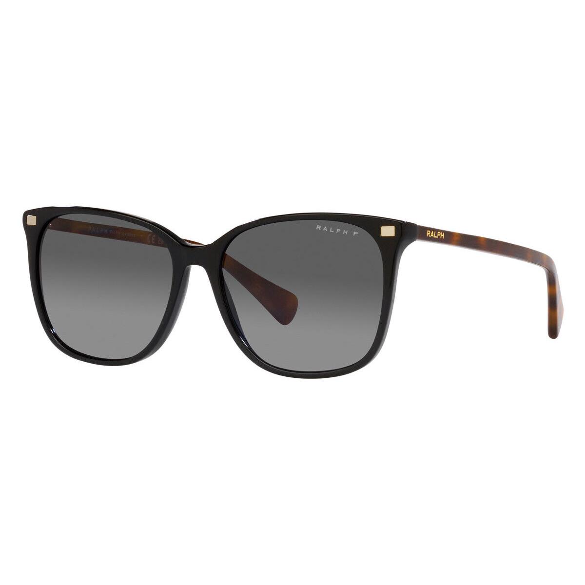 Ralph Lauren Vvcv RA5293 Sunglasses Shiny Black Polarized Gradient Brown 56mm