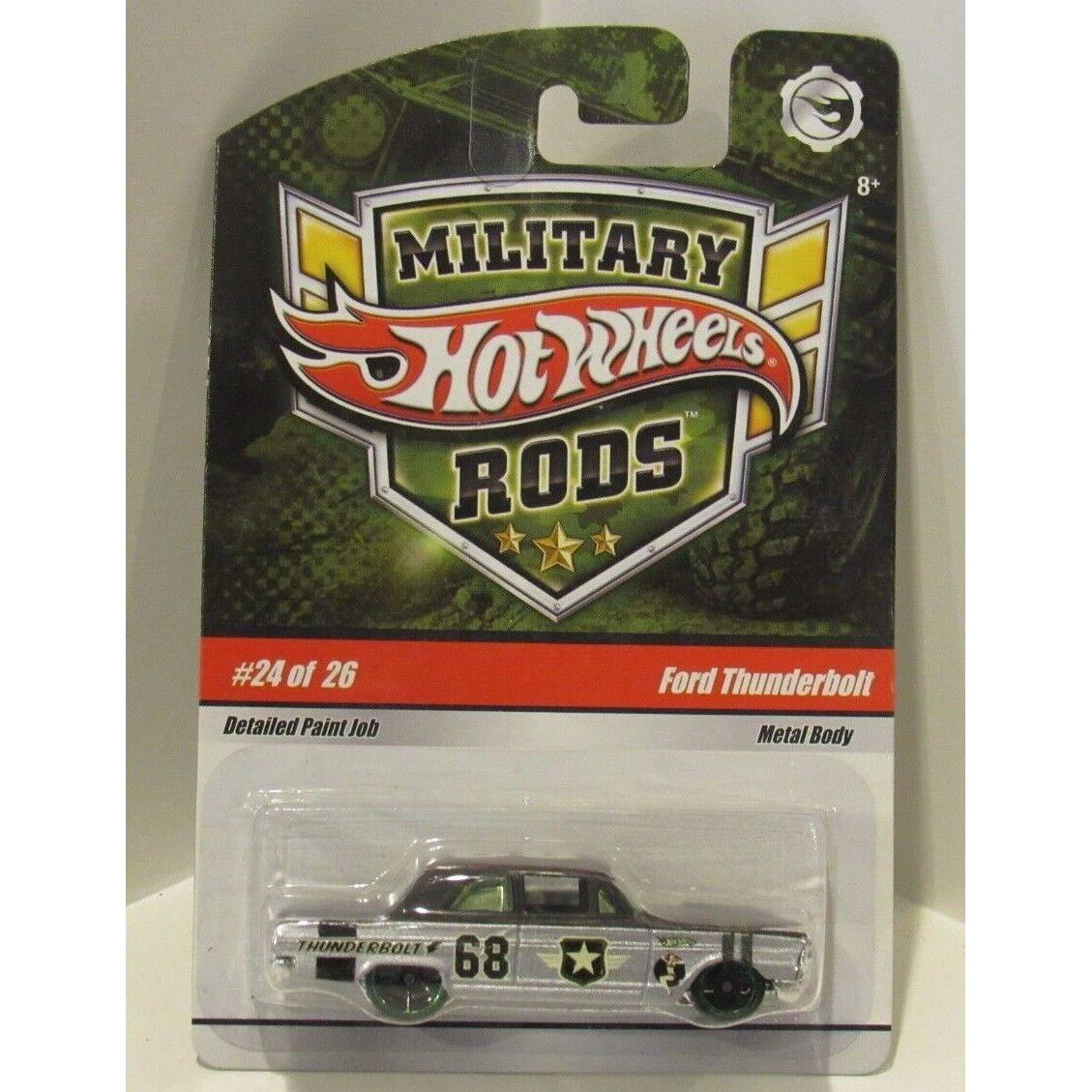 Hot Wheels 2009 Military Rods 24/26 Ford Thunderbolt Fairlane 1964 Hard To Find