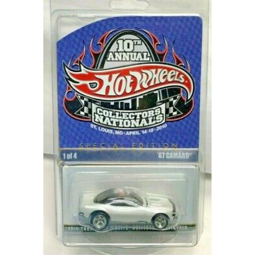 Hot Wheels 10th Nationals Convention 2010 White Black `67 Camaro `d 1210/2400