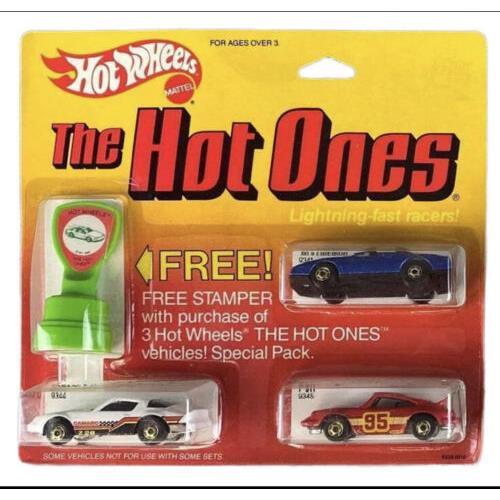 Hot Wheels The Hot Ones Stamper 3 Pack Red Porsche 911 Ultra Rare Set Wow