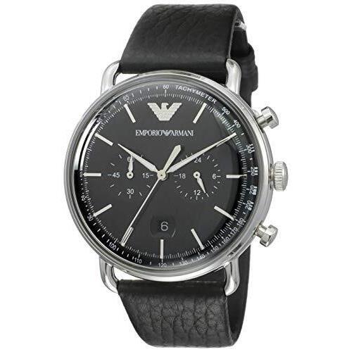 Emporio Armani Men`s AR11143 Aviator Analog Display Quartz Black Watch