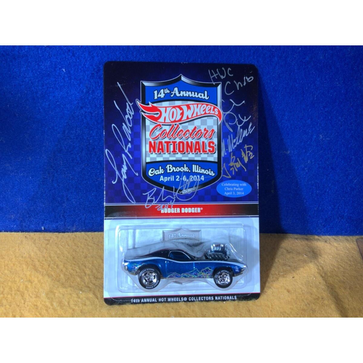 P9-27 Hot Wheels 14th Collectors Nationals - Rodger Dodger - Autographed X5 2014