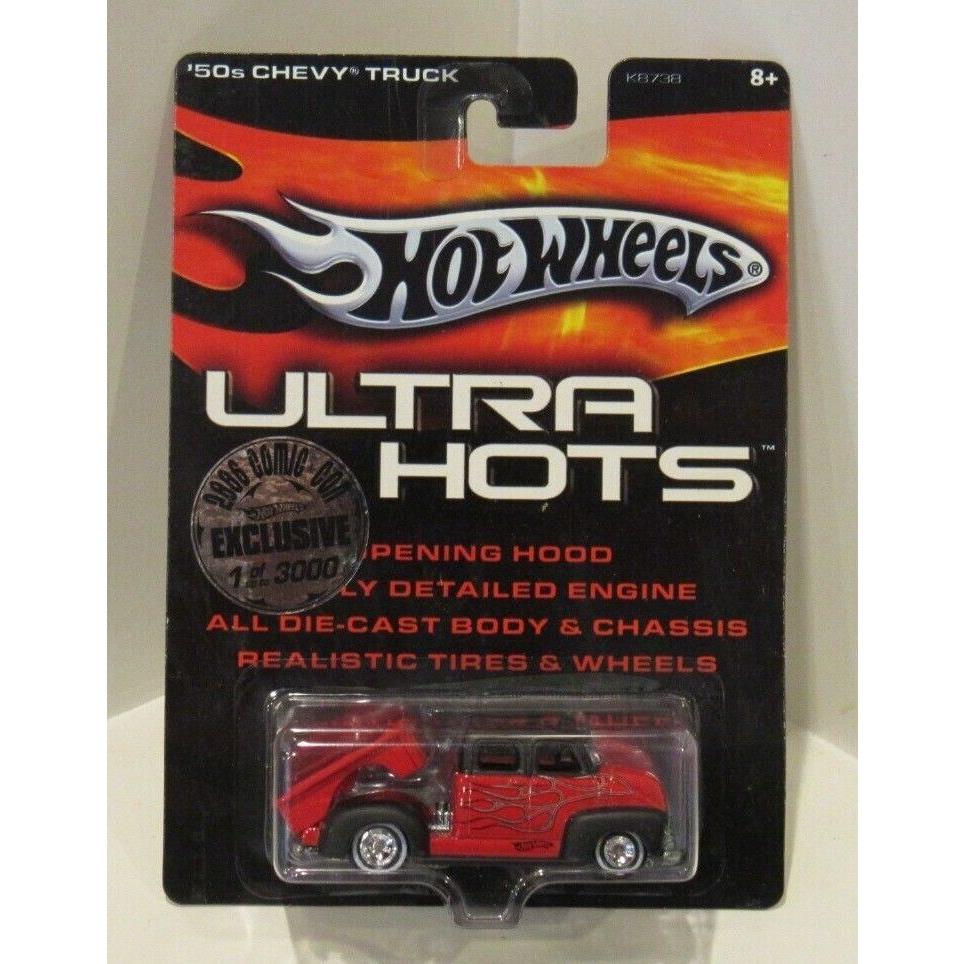 `50`s Chevy Truck 2006 Hot Wheels Sdcc Comic-con Red Real Riders 3000 Made
