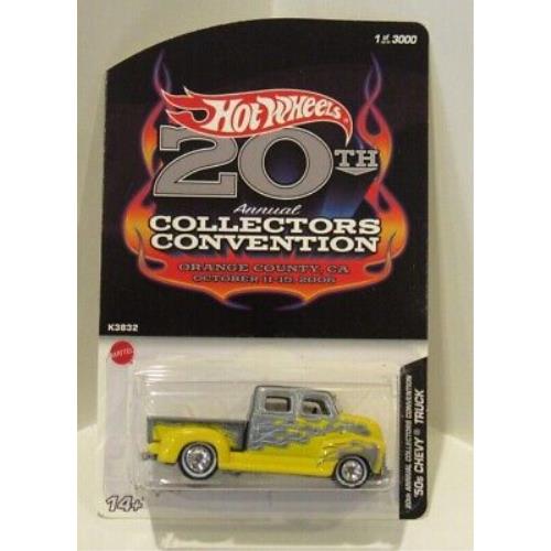 `50`s Chevy Truck 2006 Hot Wheels 20th Convention Real Riders 2000 Made Finale