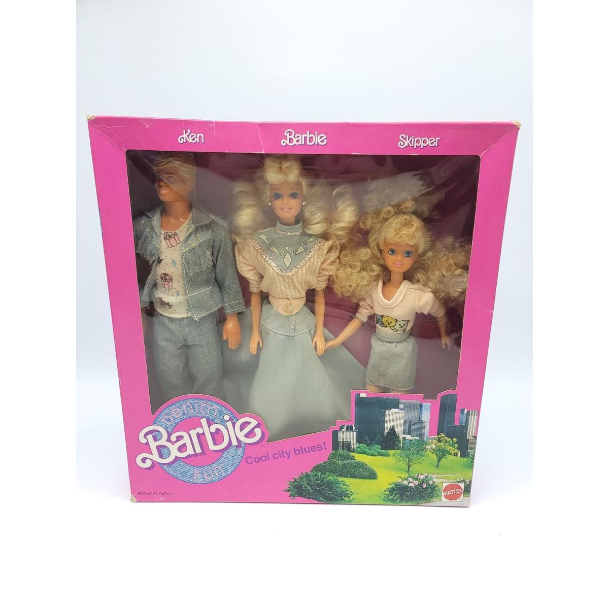 Mattel 1989 Barbie Denim Fun 4893 Ken Barbie Skipper Cool City Blues Nrfb