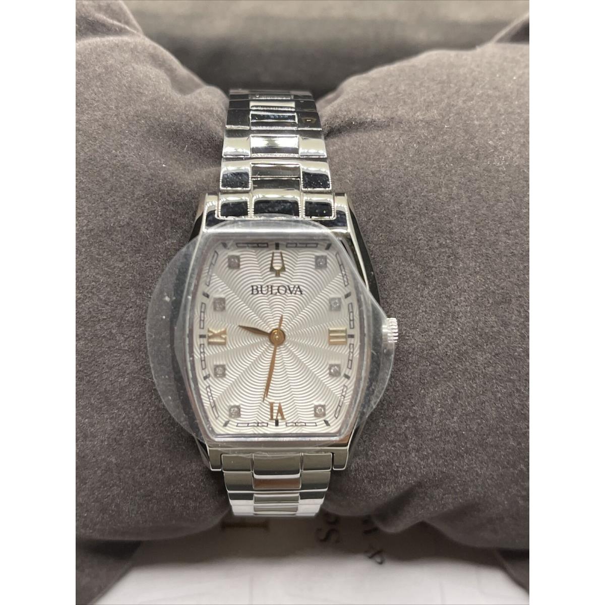 Bulova Classic Diamond Stainless Steel Women`s Quartz Watch - 96P232