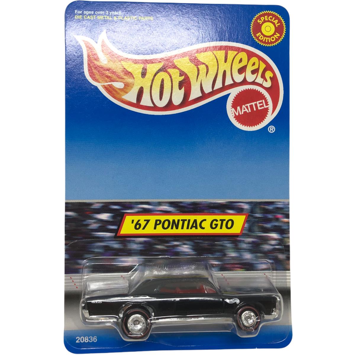 Vtg. Nip Hot Wheels `67 Pontiac Gto Special Edition Jiffy Lube 20836 Error Card - BLACK