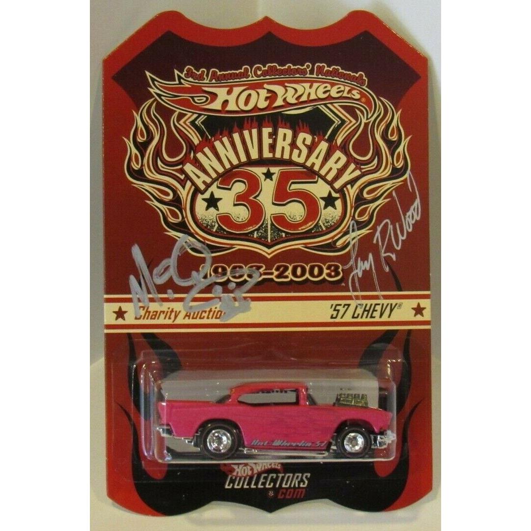 Hot Wheels 3rd Nationals/convention `57 Chevy Pink Signed By Miq and Larry Wood
