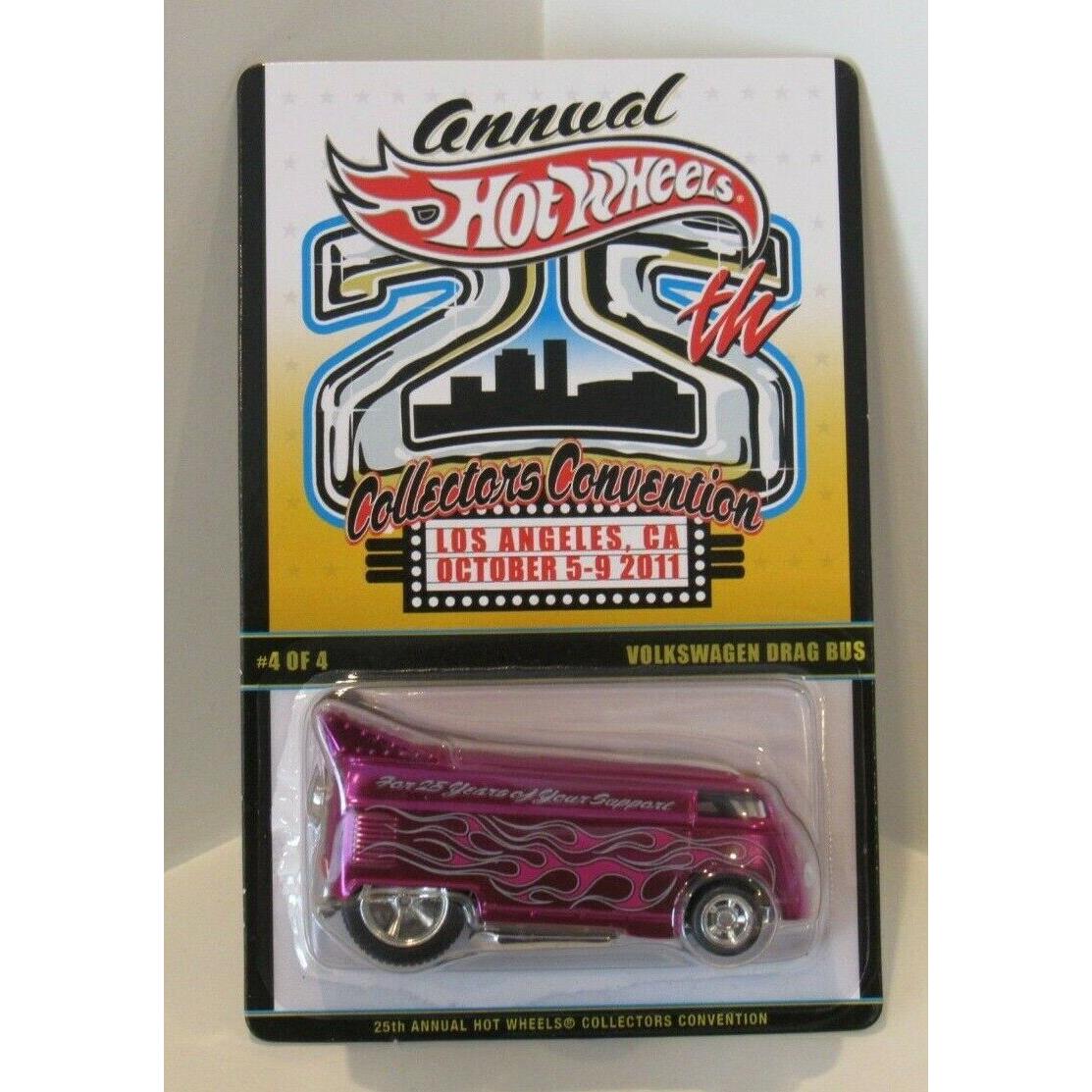 Hot Wheels 25th Convention VW Drag Bus Volkswagen Ticket/finale 771/1500 Pink
