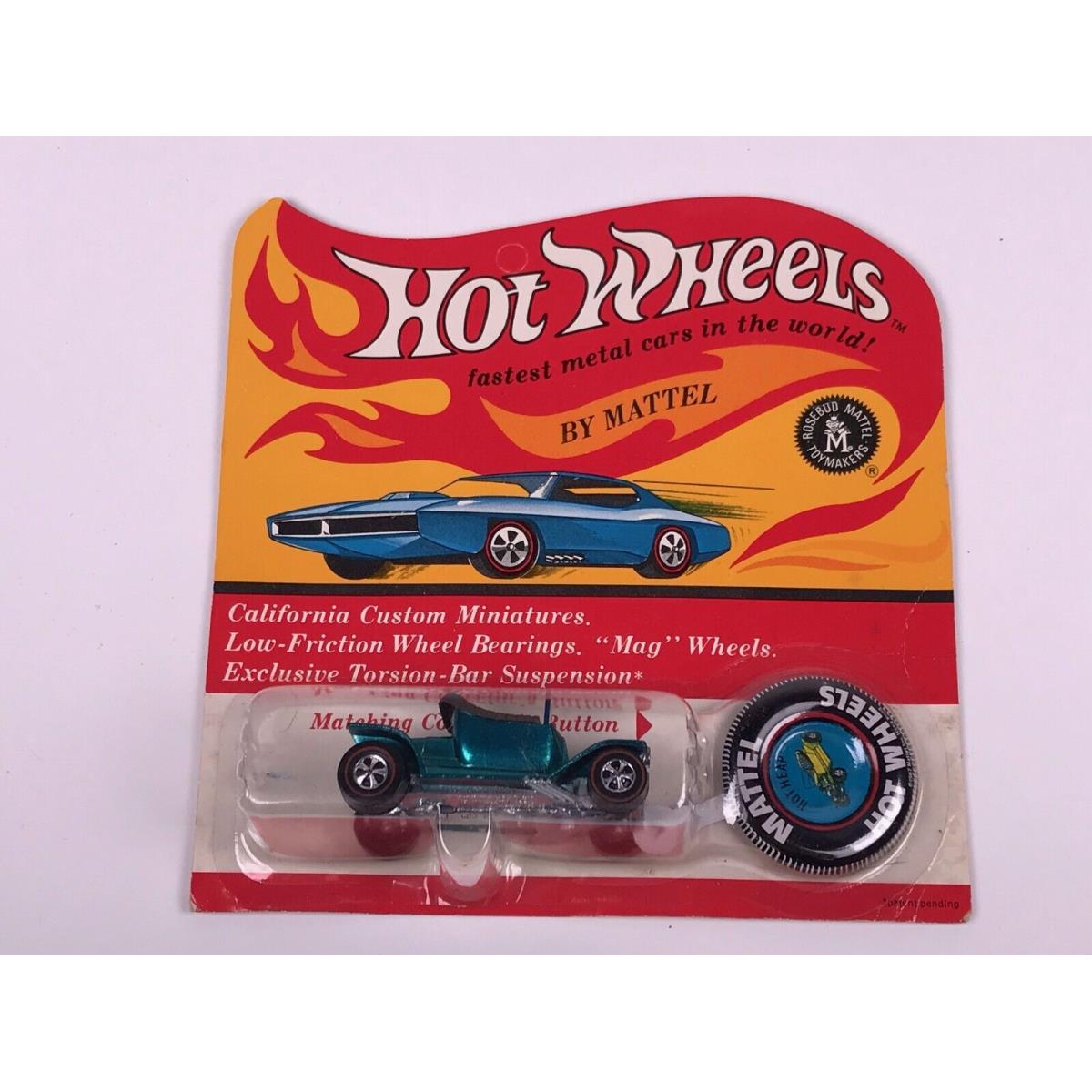 Vintage Blister Pack Unpunched Hot Wheels Aqua Hot Heap Redline HK