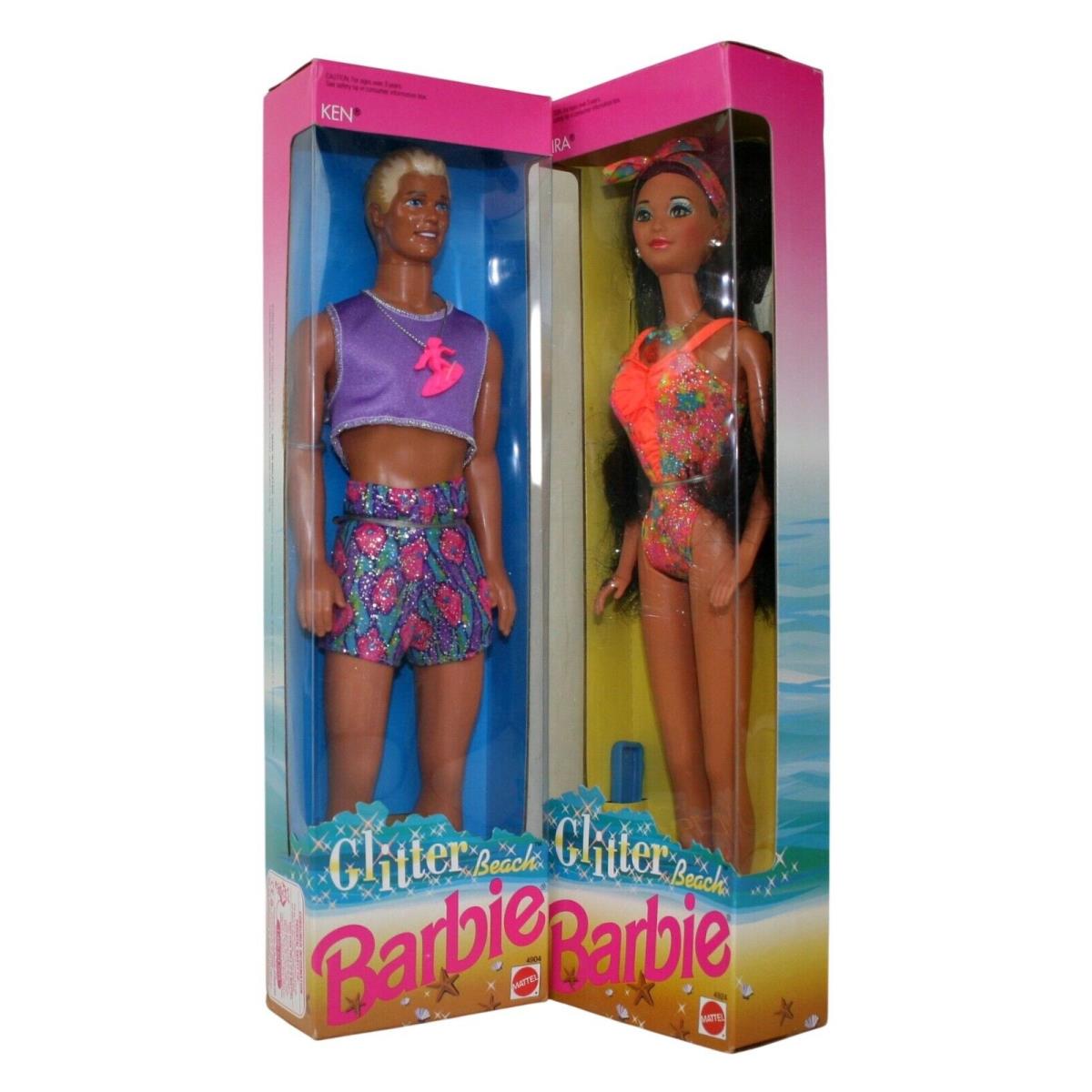 Mattel Ken and Kira 1992 Glitter Beach Barbie Dolls