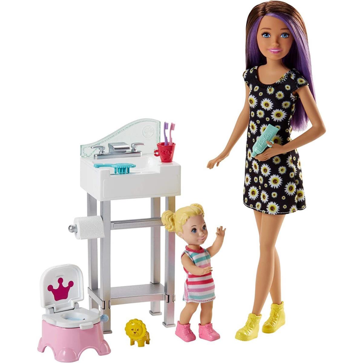Barbie Babysitters Playset with Potty Chair Skipper Toddler Doll GGP44