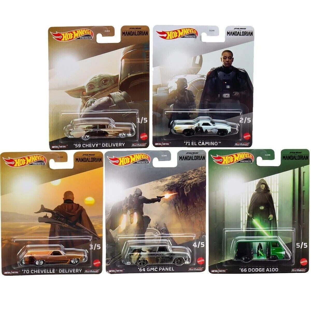 Hot Wheels Pop Culture Star Wars Mandalorian Set of 5 1:64 Diecast Car Model Toy