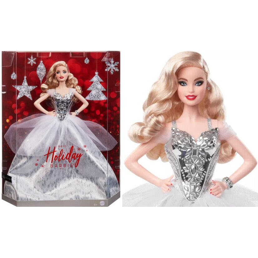 Barbie Signature 2021 Holiday Collector Doll Wavy Blonde Hair