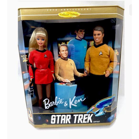 Star Trek 30TH Anniversary Collector Edition Barbie Ken Doll Gift Set Mint