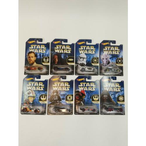 Hot Wheels Star Wars Car Set. Complete 8 Car Series. 2015