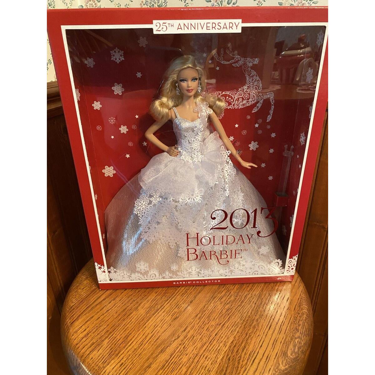 25th Anniversary Mattel 2013 Holiday Barbie Doll Collector X8271 Nrfb