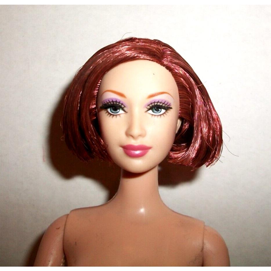 Vintage Repro Mod Red Head NO Bangs Eyelashes Barbie Doll Only Mattel Gold Label