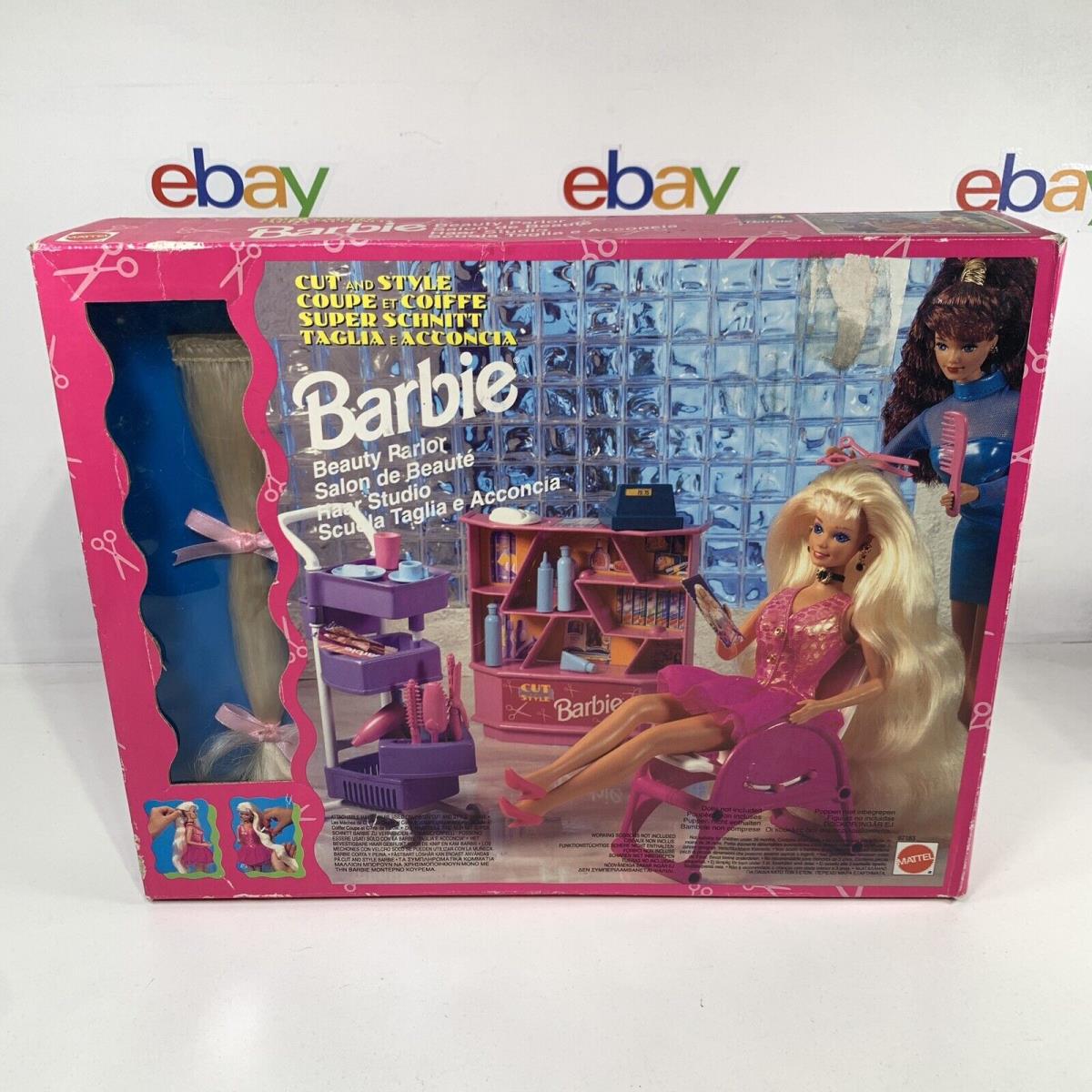 Vtg 1994 Barbie Beauty Parlor Cut and Style Mattel 67183 w/ Attachable Hair Nrfb