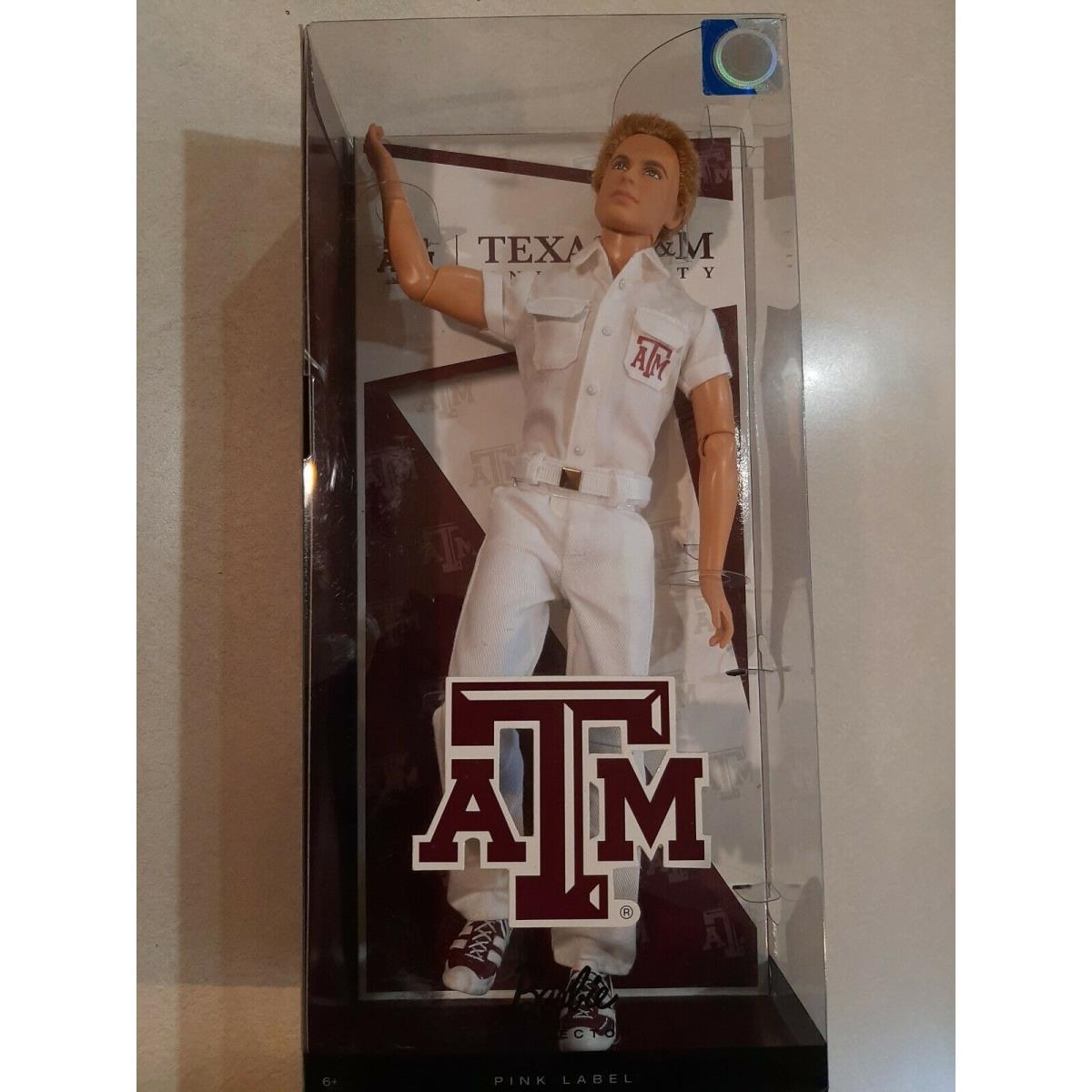 Ken Collectible Texas A M University Barbie Matel Doll Pink Label