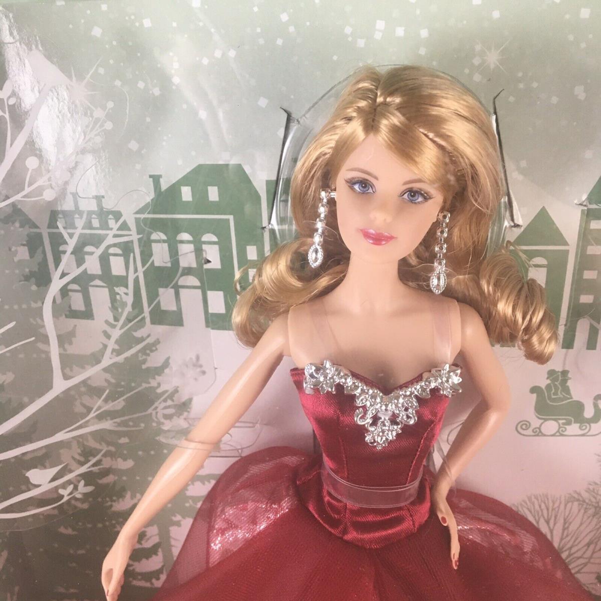 2015 Holiday Barbie Christmas Fashion Doll Blonde Nos Nrfb Red Collector