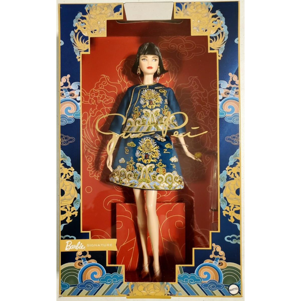 Barbie Signature Lunar Year Guo Pei Lim Ed Collector Doll Blue Dress in Hand