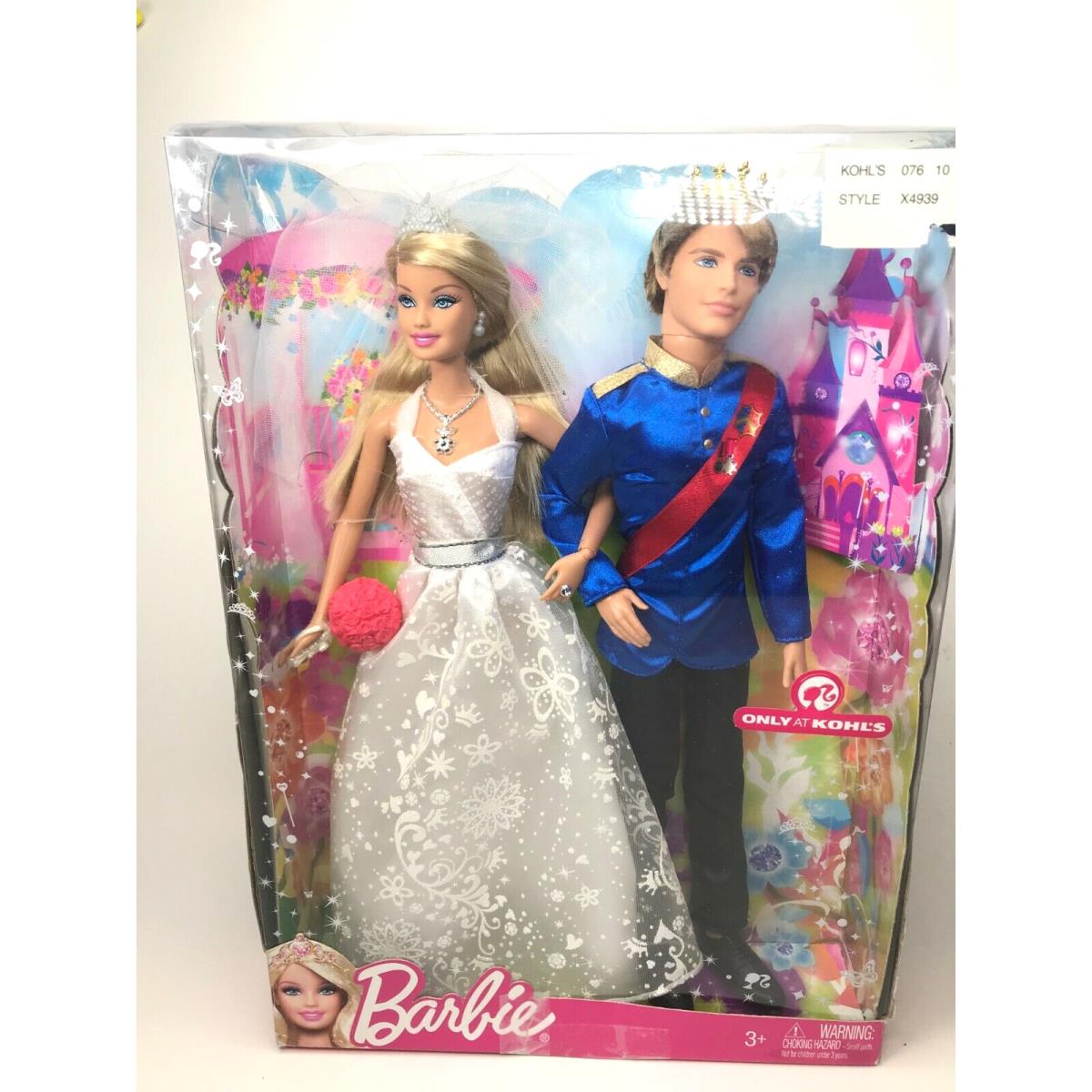 Mattel Barbie Fairytale Wedding Doll Set Kohl s Princess Barbie Prince Ken Nw2