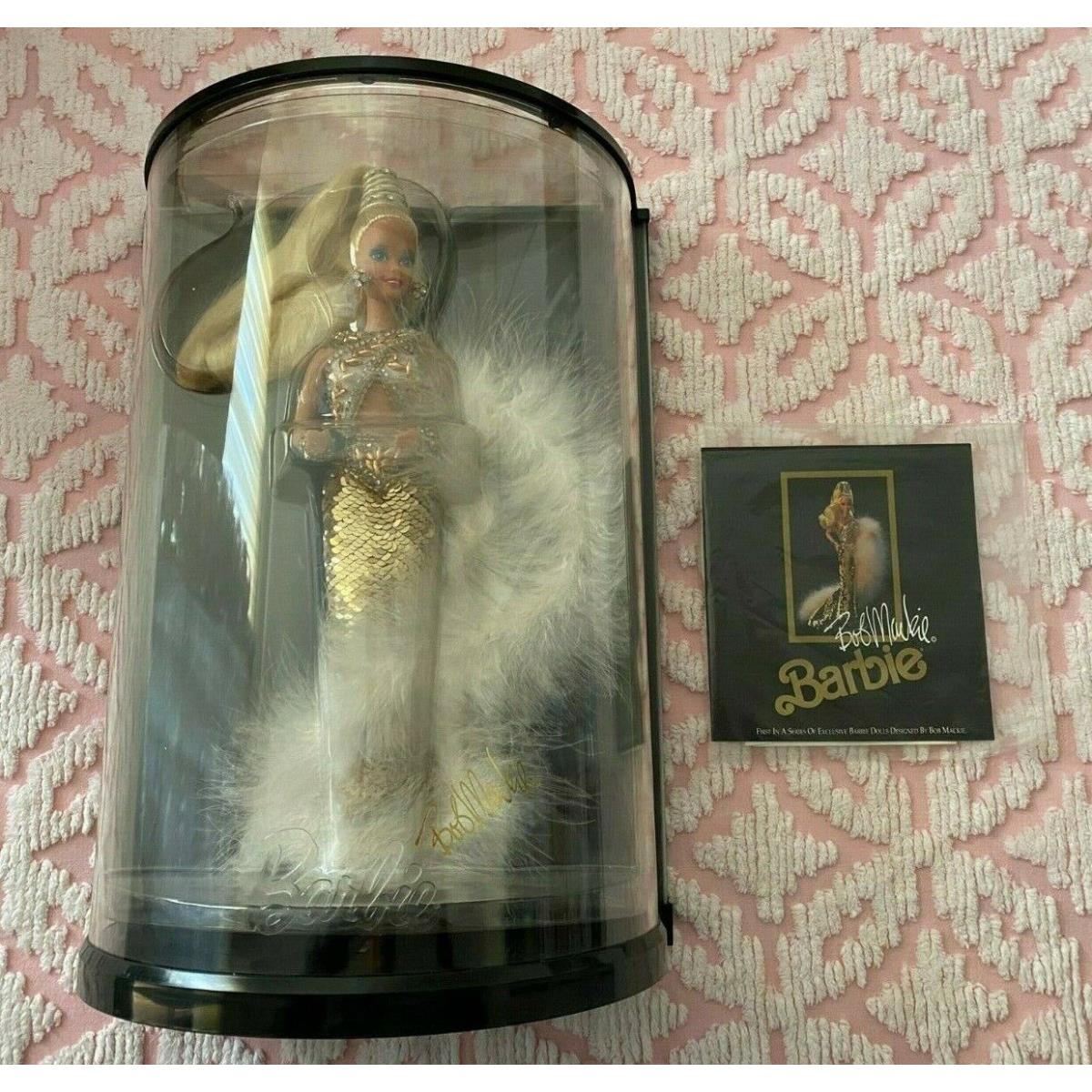 1990 Bob Mackie Collectible Gold Barbie 1st in Series with Display Case Shipper